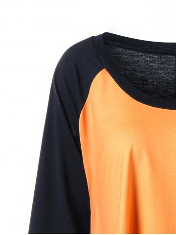

Plus Size Halloween Two Tone Top, Orange yellow