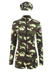 Camouflage Long Sleeve Soldier Costume - ACU CAMOUFLAGE M