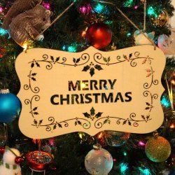 Christmas Tree Decorations Letters Wooden Hanging Sign -  