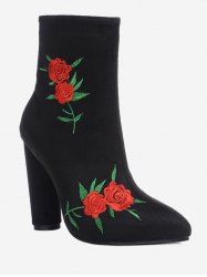 Bottes de broderie rose à la cheville -  