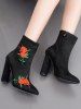 Bottes de broderie rose à la cheville -  