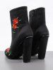 Bottes de broderie rose à la cheville -  