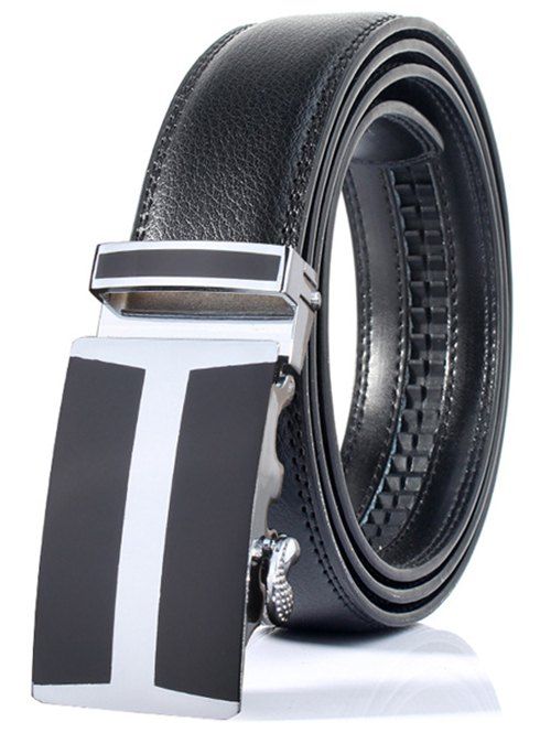 

Simple H Shape Automatic Buckle Wide Belt, Black