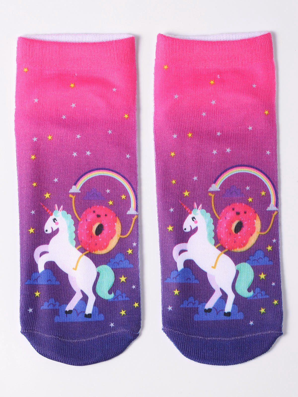 

Magical Unicorn Pattern Ankle Socks, Purple