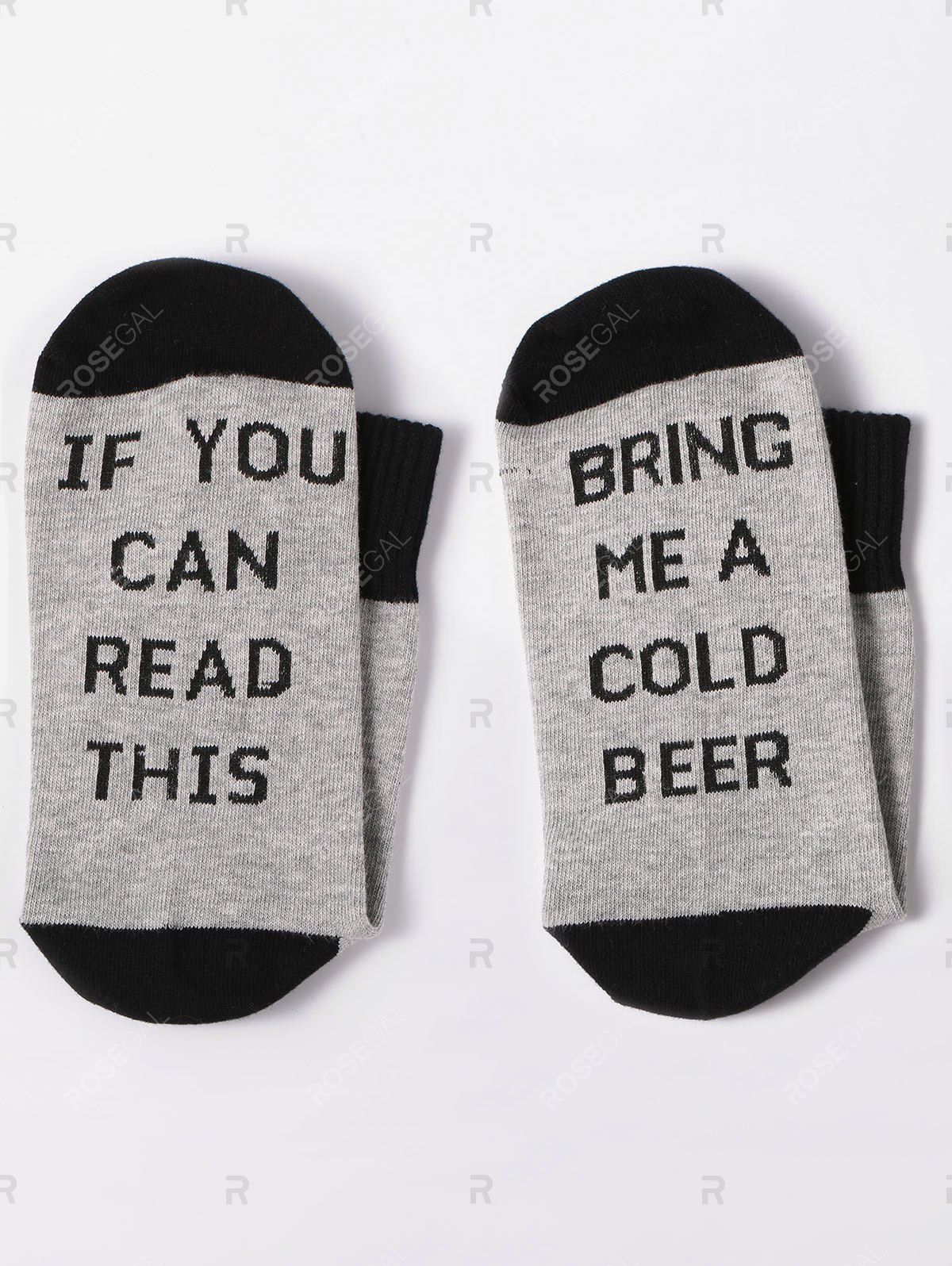

Bring Me A Color Beer Print Ankle Socks, Gray