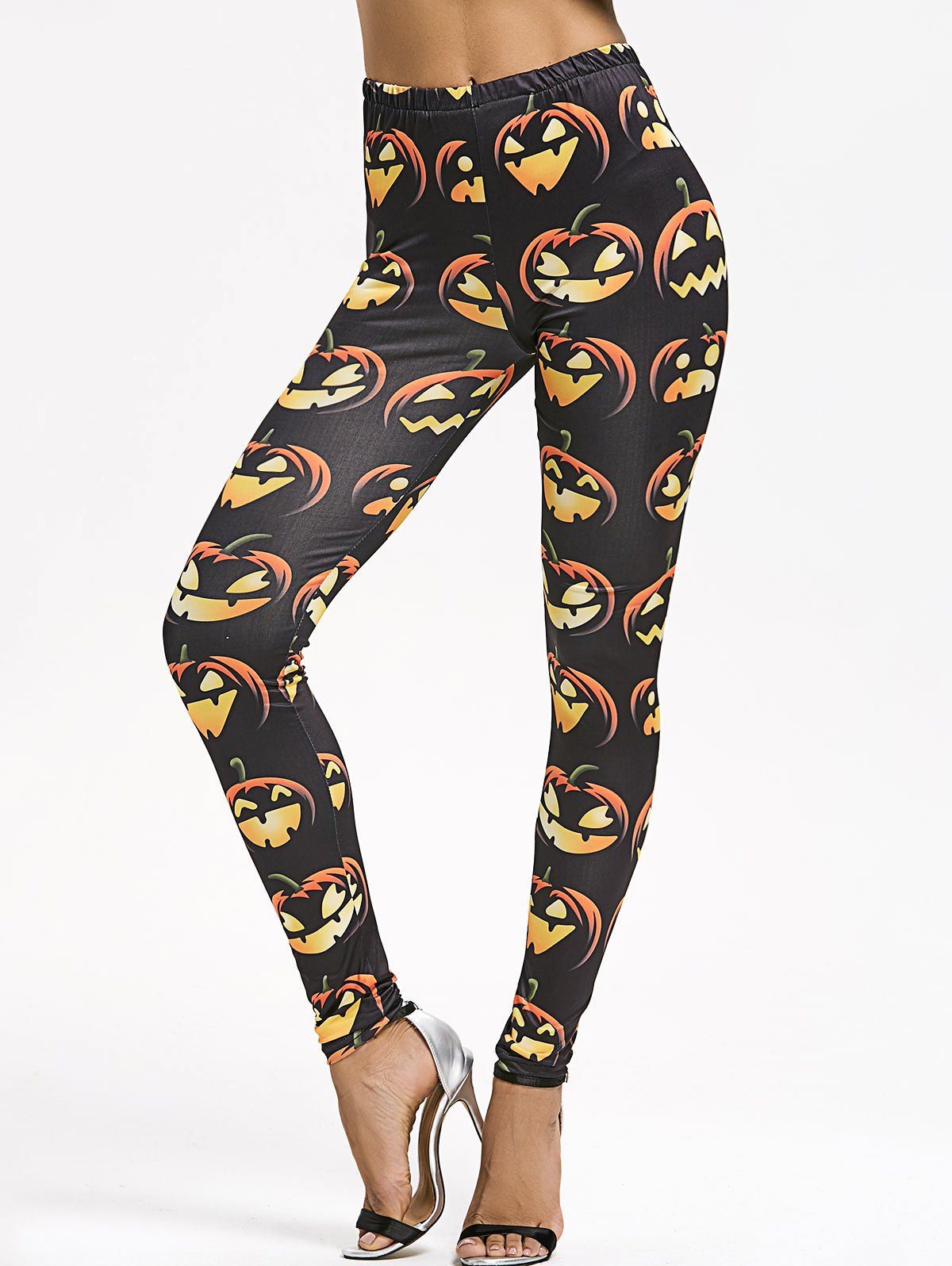 

Halloween Pumpkin Skinny Leggings, Black