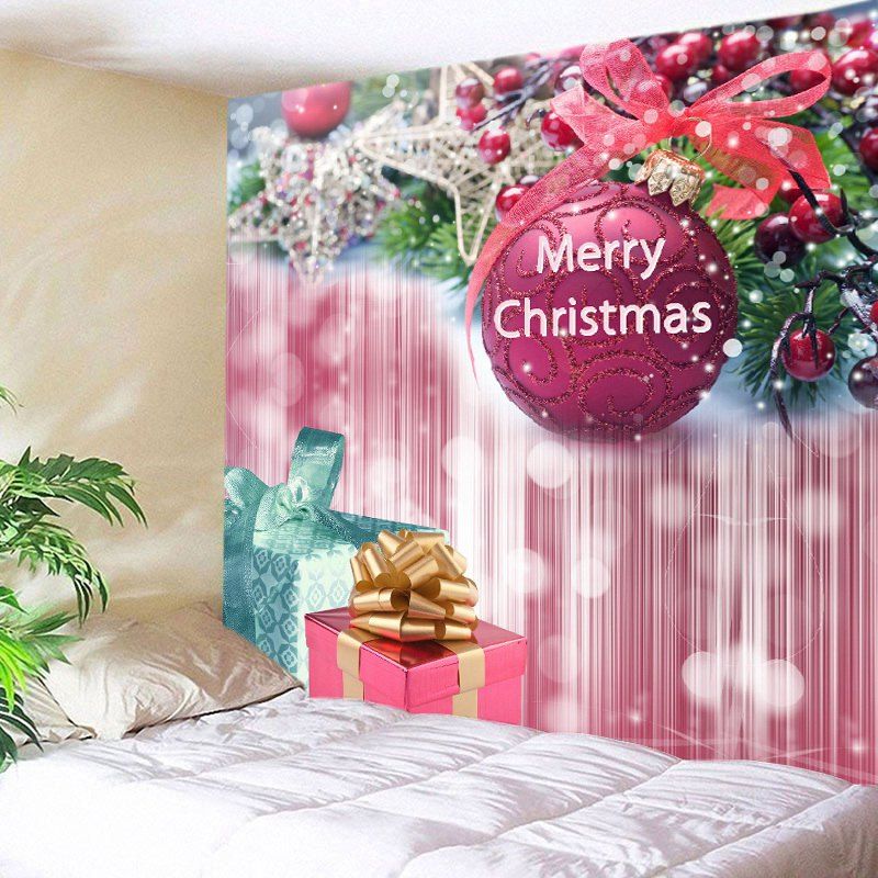 

Christmas Bauble Gifts Print Tapestry Wall Hanging Art Decoration, Pink