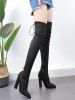 Talon haut sur le genou bout pointu Bottes -  