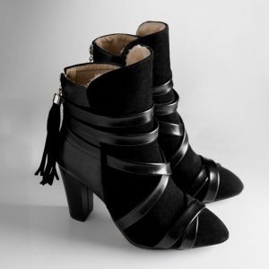 black ankle boots tassel