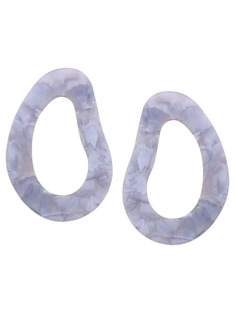 

Unique Acrylic Embellished Earrings, Gray