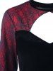 Halloween Spider Lace Inset Velvet Slit Dress -  