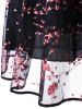 Lace Insert Floral Print Midi Dress -  