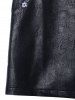 PU Leather Floral Embroidered Mini Skirt -  