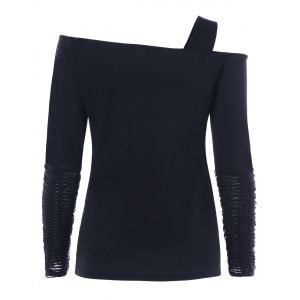 beaded one shoulder top