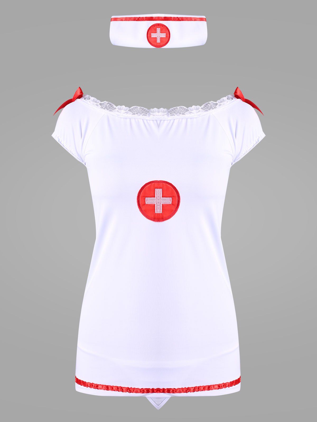 [31 OFF] Off The Shoulder Nurse Dress Costume Rosegal