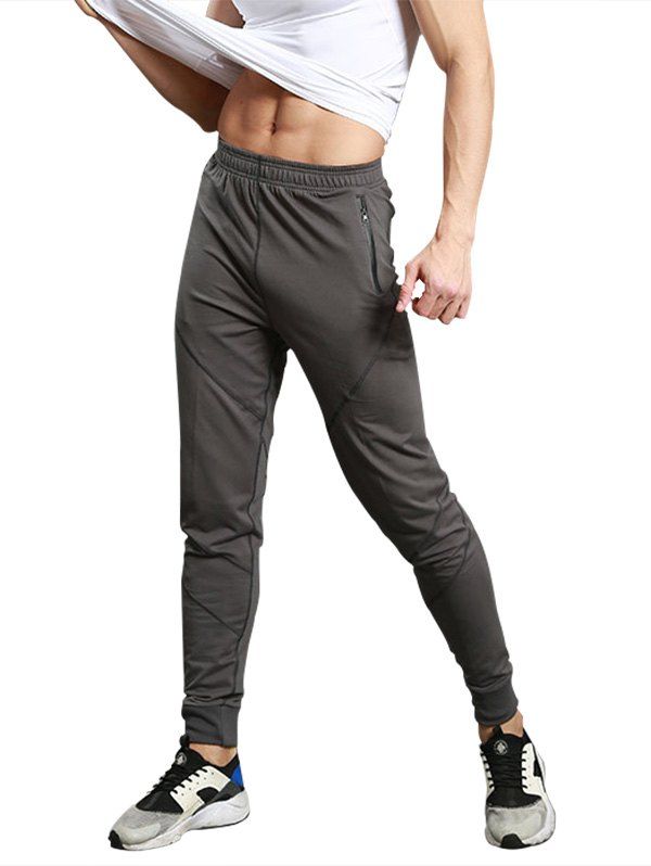 

Zip Pocket Casual Jogger Pants, Gray