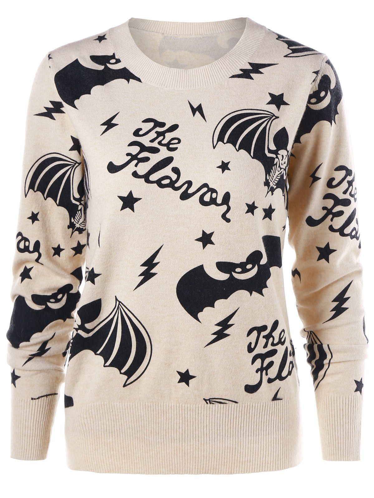 bat print sweater
