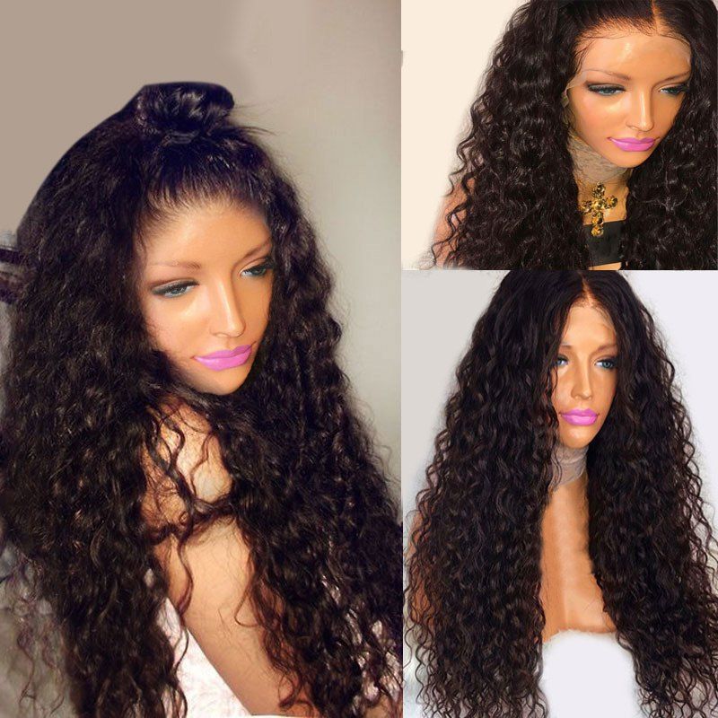 

Long Free Part Shaggy Deep Wave Lace Front Synthetic Wig, Natural black