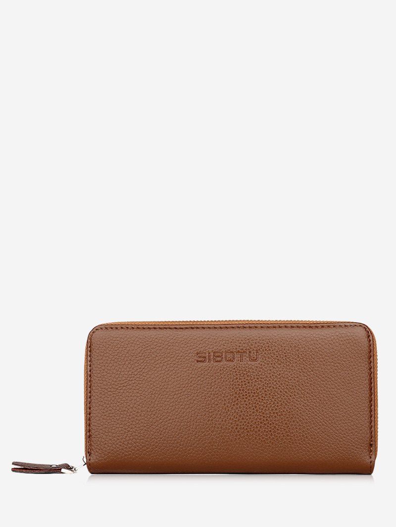 

Zip Faux Leather Clutch Wallet, Khaki