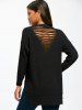 Long Sleeve Slide Slit Distressed Sweater -  