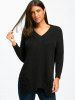 Long Sleeve Slide Slit Distressed Sweater -  