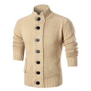 

Ribbed Knit Button Up Sweater Cardigan, Coffee
