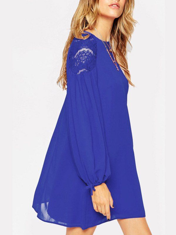 chiffon swing dress with sleeves