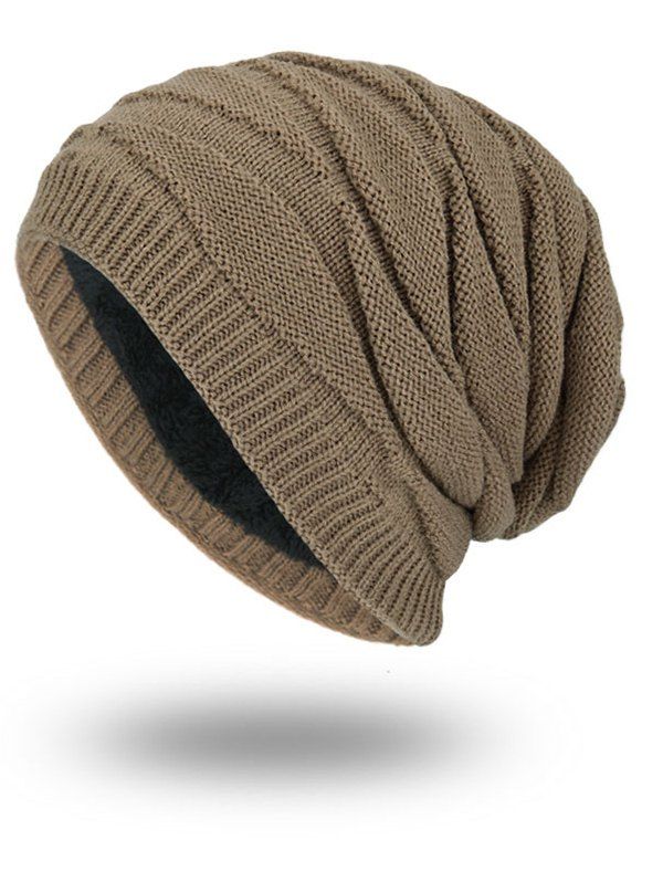 

Soft Stacking Stripe Baggy Knitted Beanie, Khaki