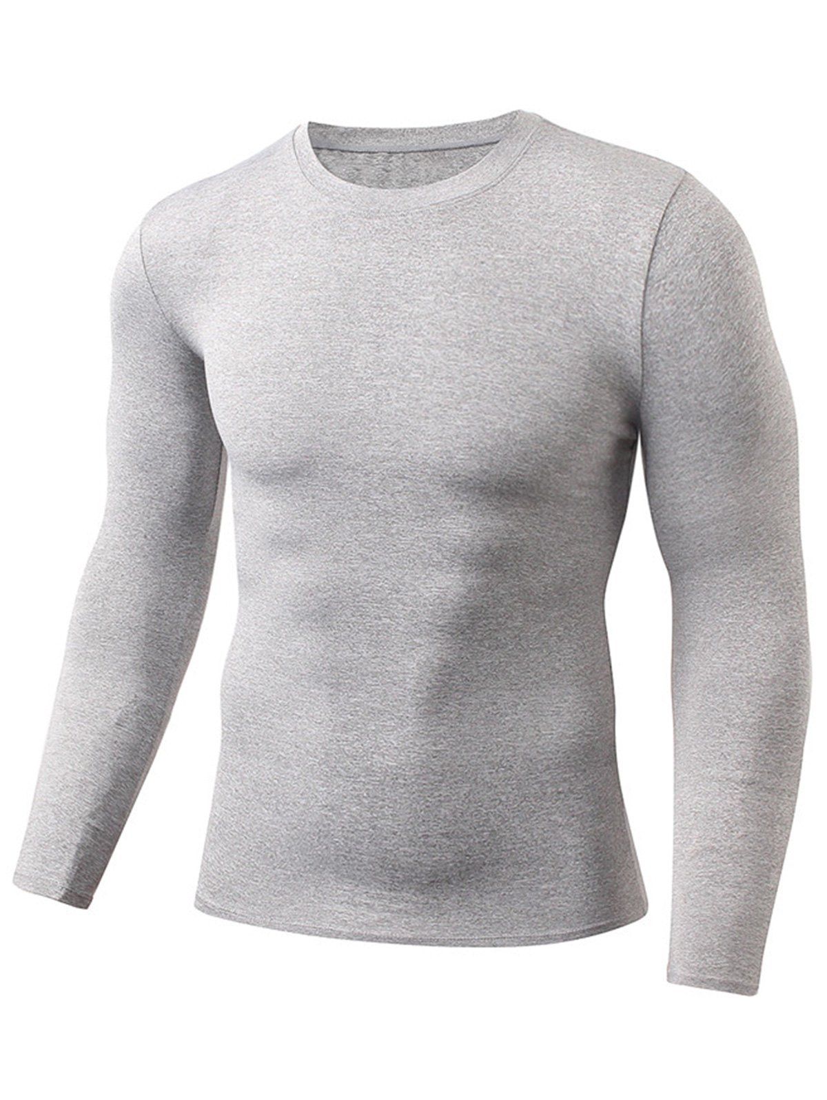 

Quick Dry Fitted Gym Long Sleeve T-shirt, Light gray