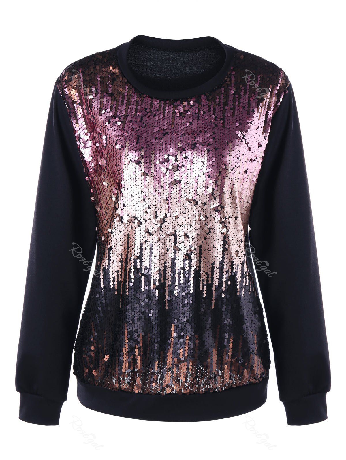 

Plus Size Gradient Color Sequined Sweatshirt, Pink