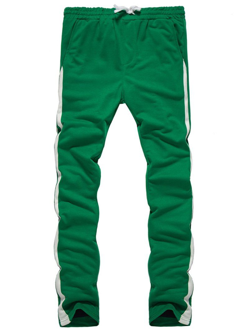 

Side Stripe Design Drawstring Sweatpants, Green