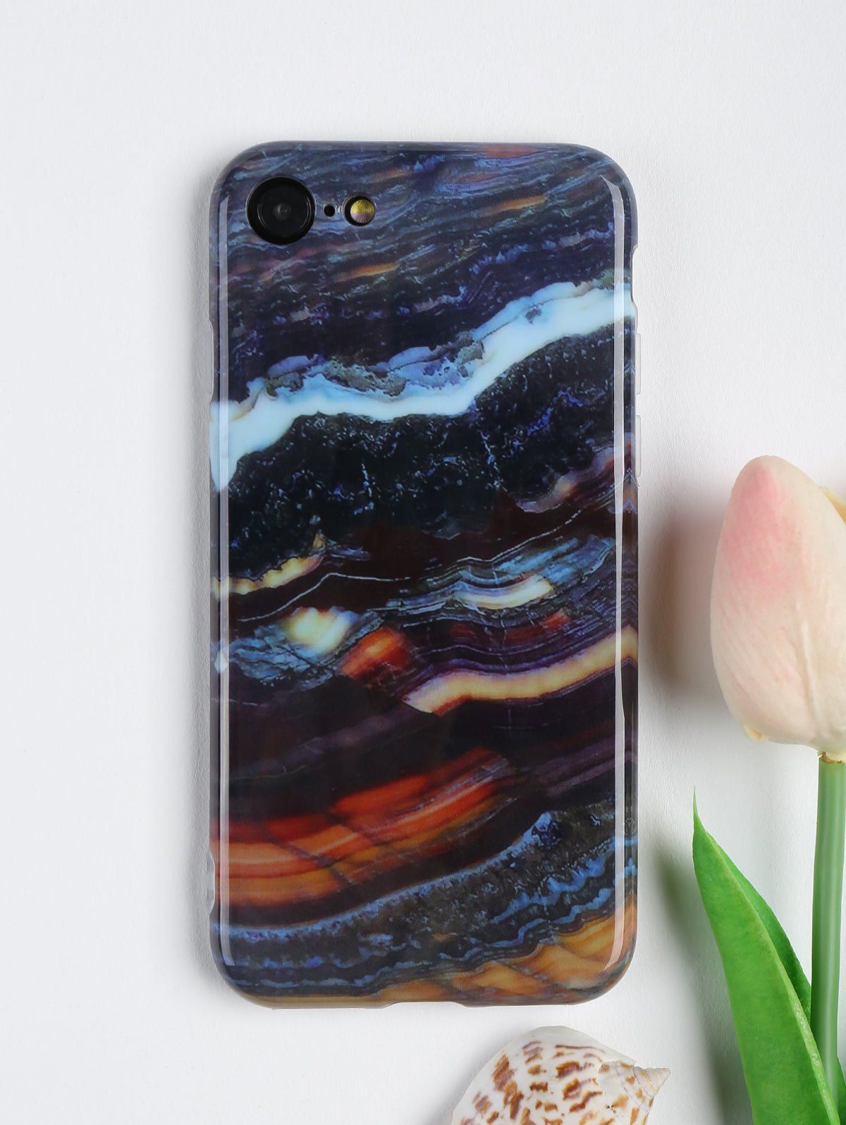 

Stone Pattern Protective Soft Phone Cover For Iphone, Colormix