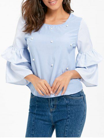 Blouse à rayures en manche à rayures Nuageux XL