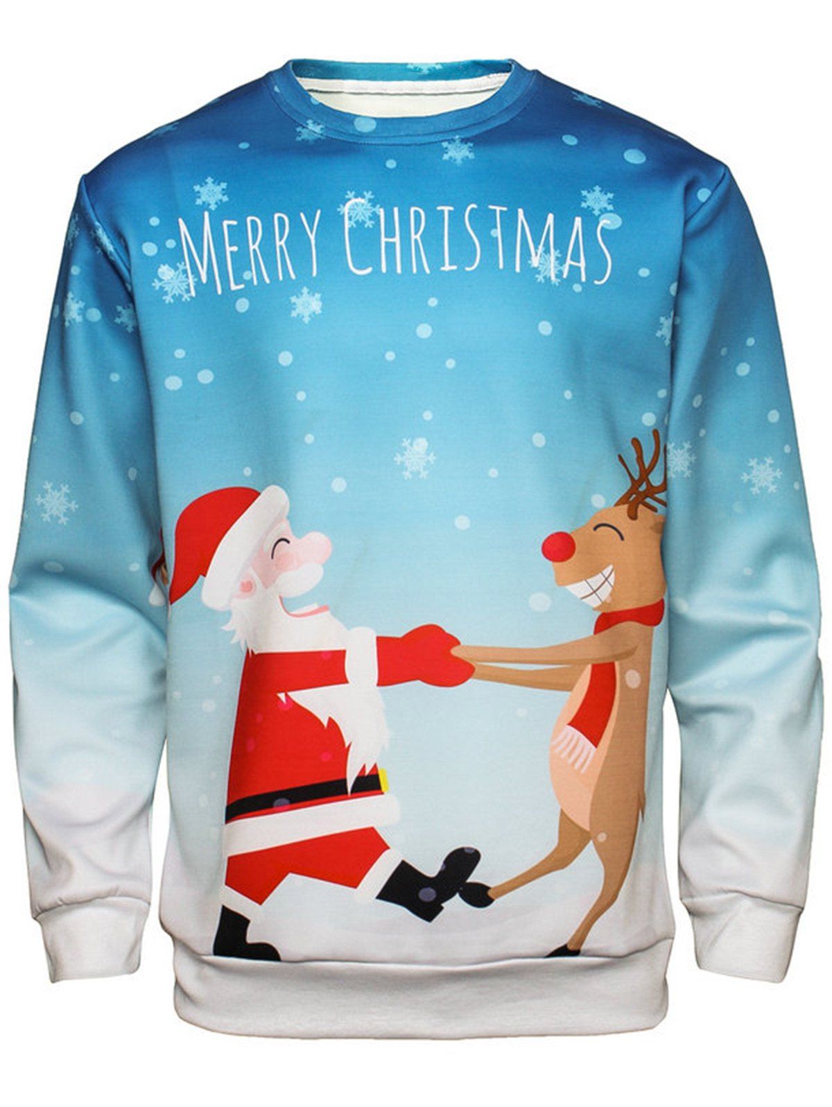 

Christmas Santa Reindeer Pullover Sweatshirt, Colormix