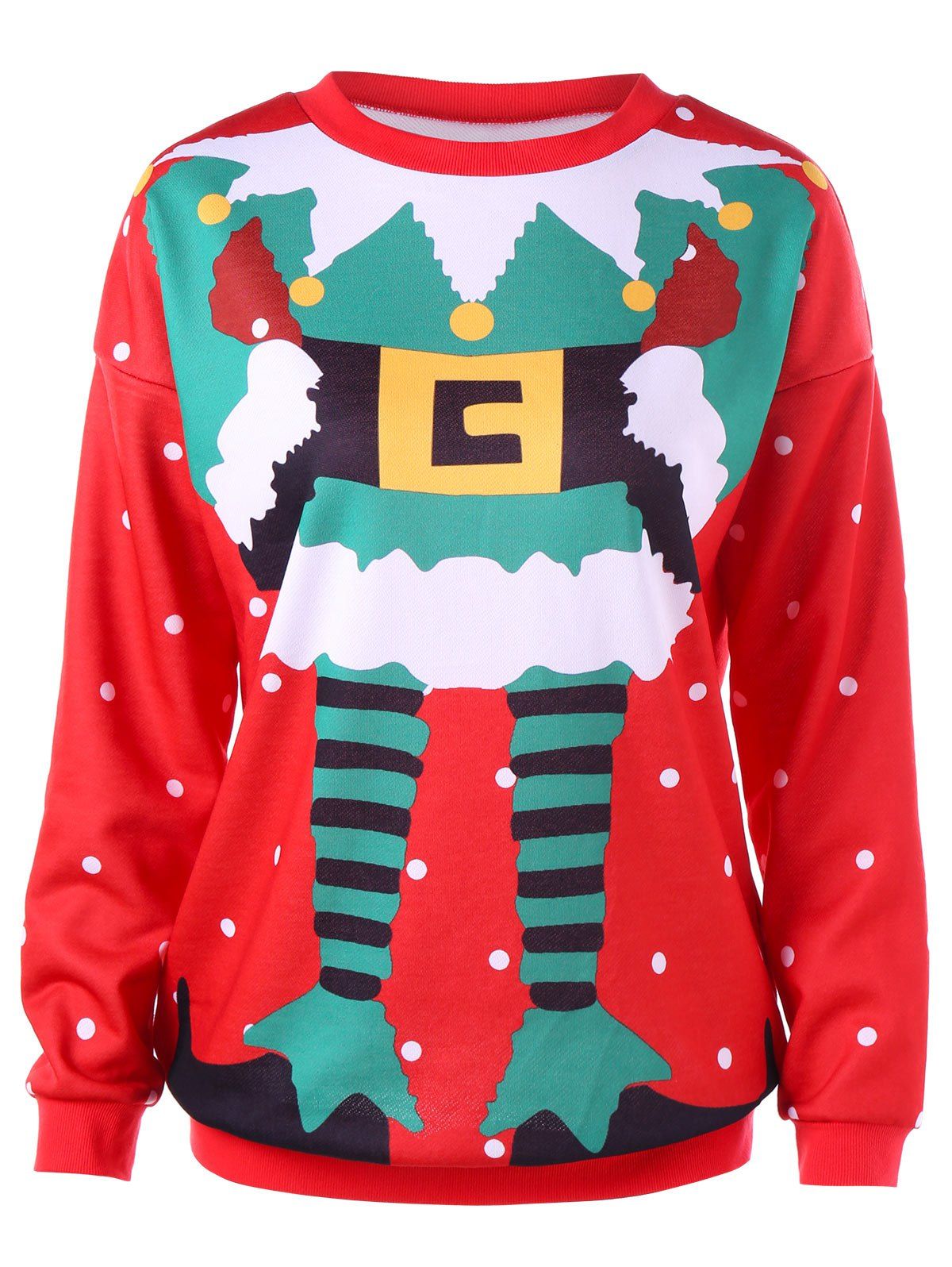 

Christmas Printed Polka Dot Sweatshirt, Red