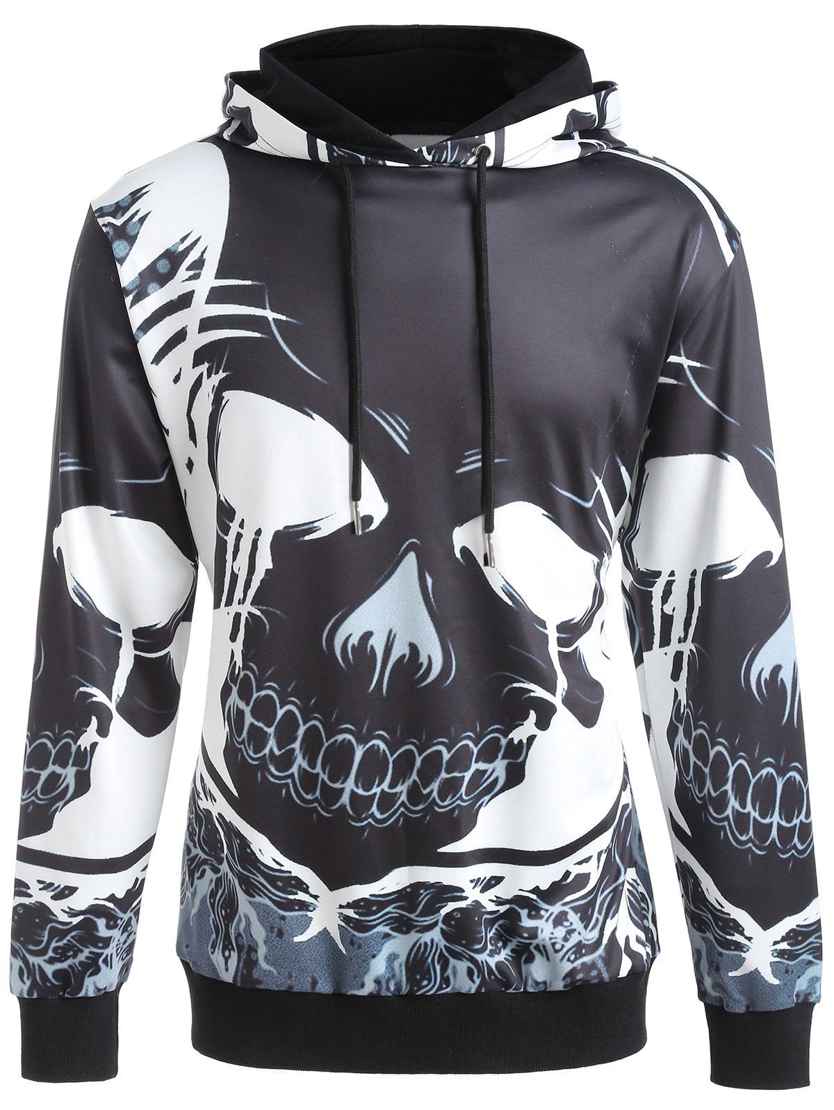 

Skulls Print Pullover Hoodie, Colormix