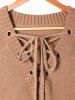 Lace Up Side Slit Sweater -  