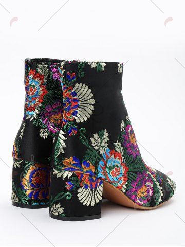 Ankle Embroidery Floral Boots