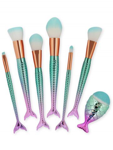 Fashion 7Pcs Mermaid Ombre Makeup Brush Set  