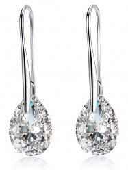 Boucles d'Oreilles Pendantes Goutte d'Eau avec Faux Strass -  