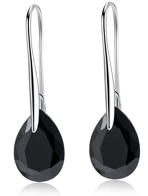 

Vintage Faux Rhinestone Water Drop Earrings, Black