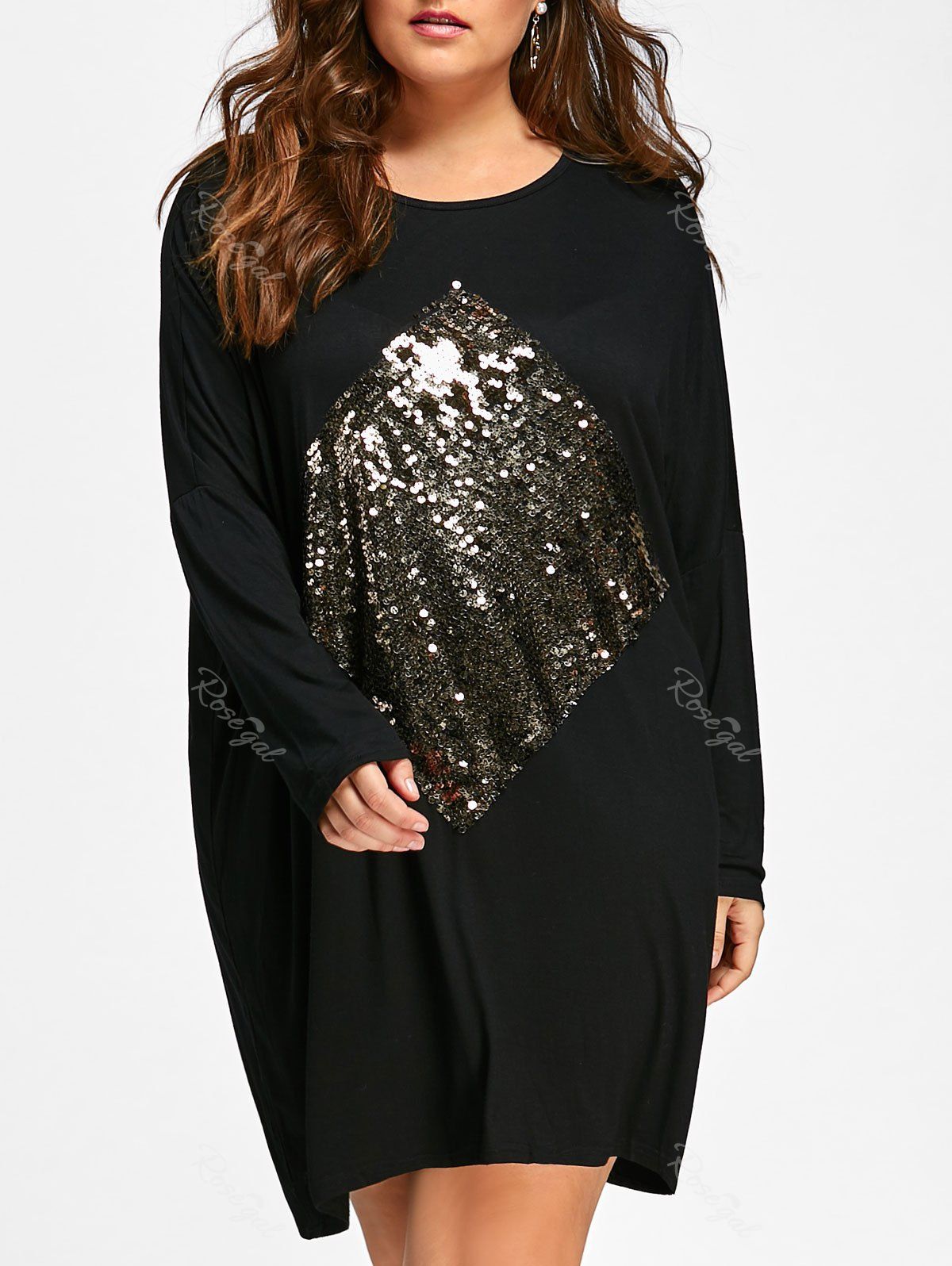 plus size sequin tunic dress