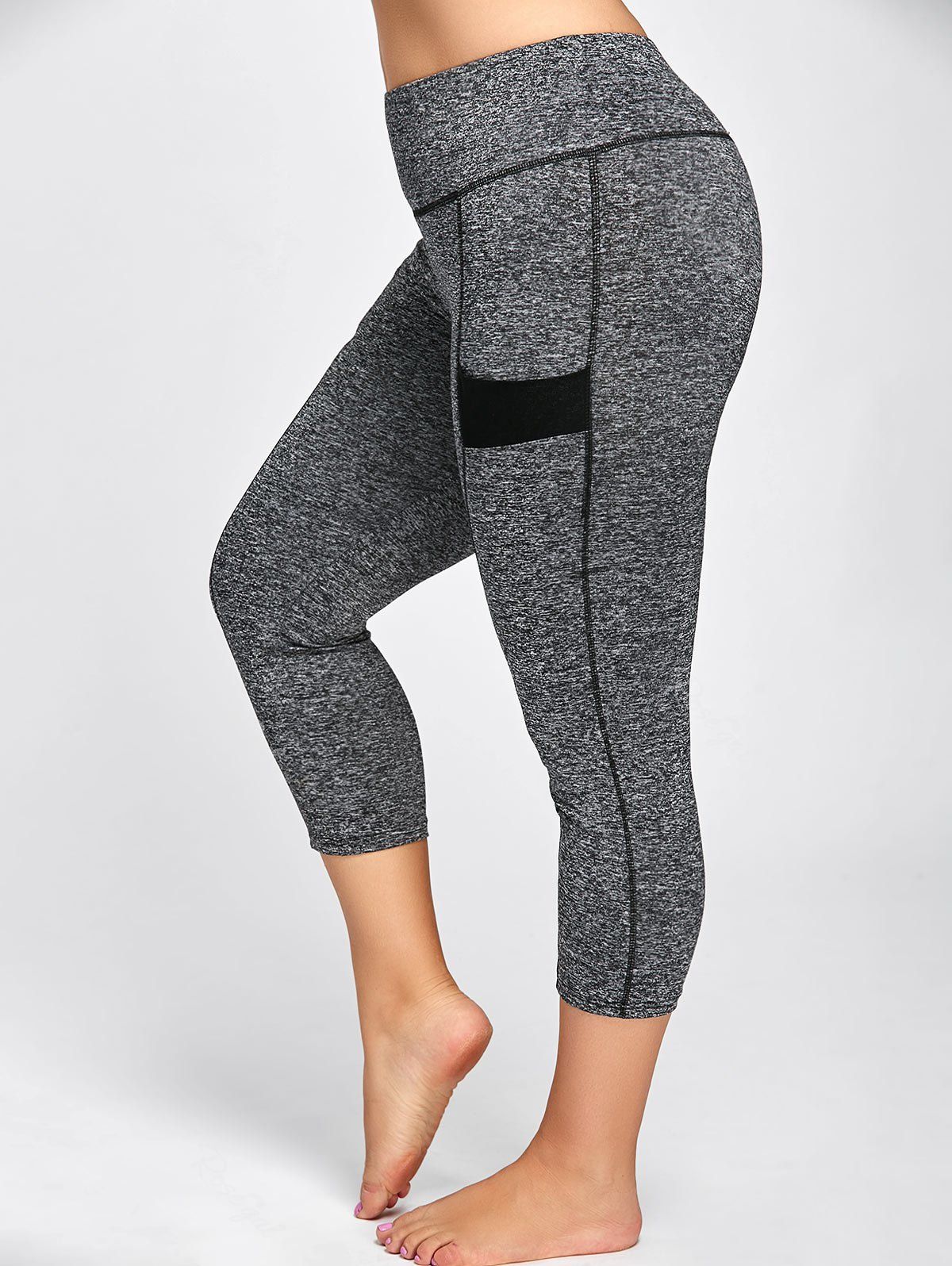 

Marled High Waist Plus Size Capri Leggings, Gray