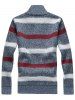 Half Zipper Fleece Stripe Sweater -  