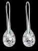 Boucles d'Oreilles Pendantes Goutte d'Eau avec Faux Strass -  