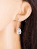 Boucles d'Oreilles Pendantes Goutte d'Eau avec Faux Strass -  