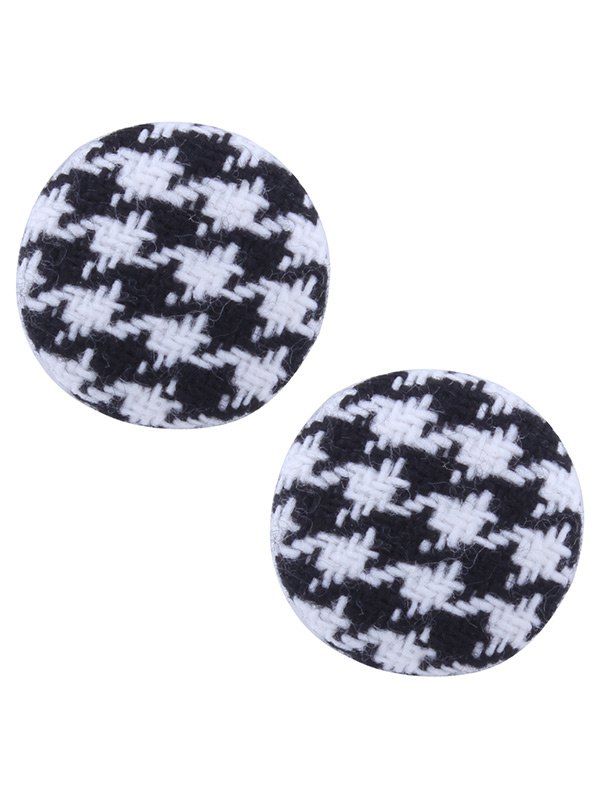 

Two Tone Round Crochet Stud Earrings, Black white