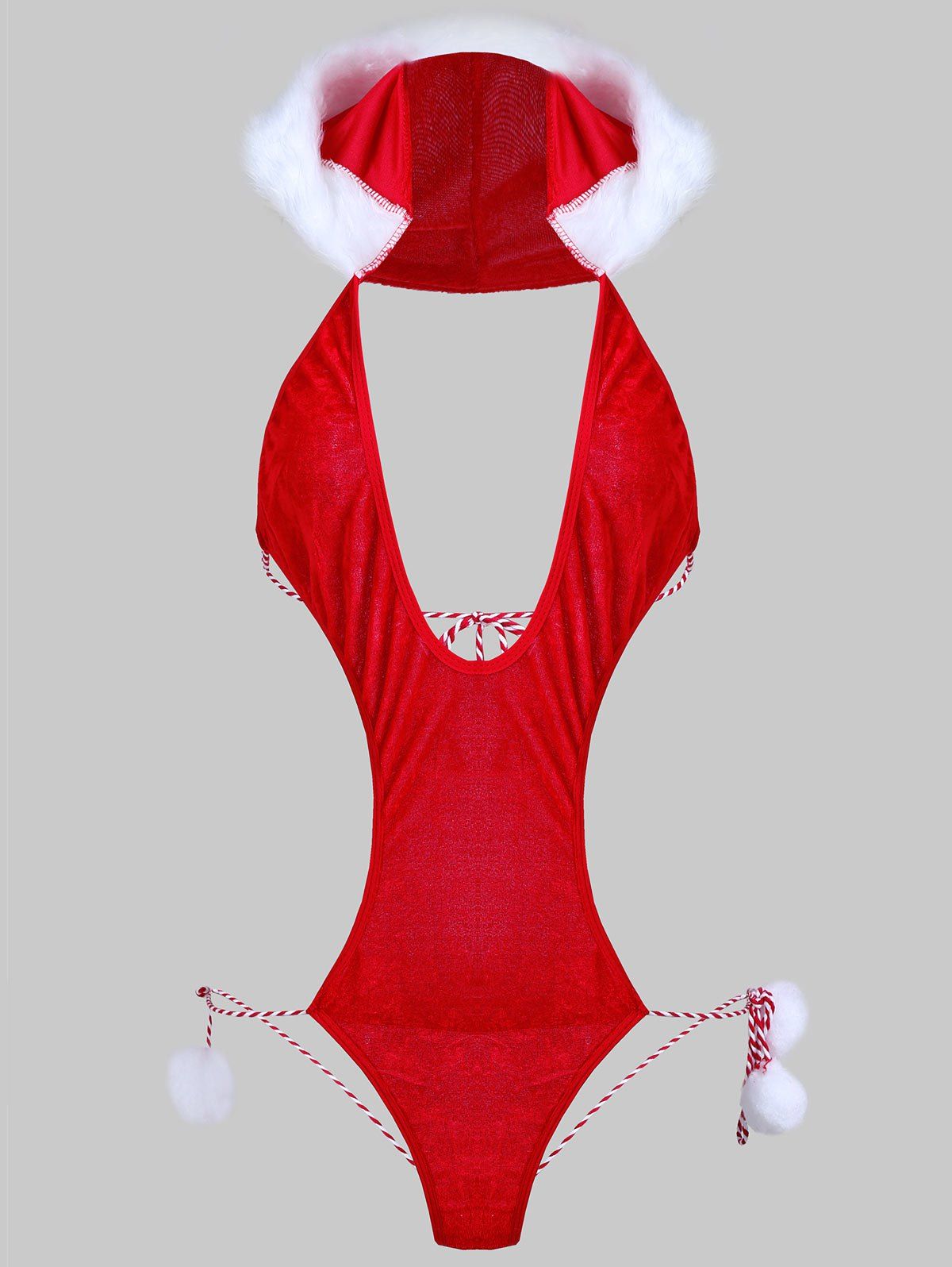 

Christmas Hooded Plunge Teddy Costume, Red