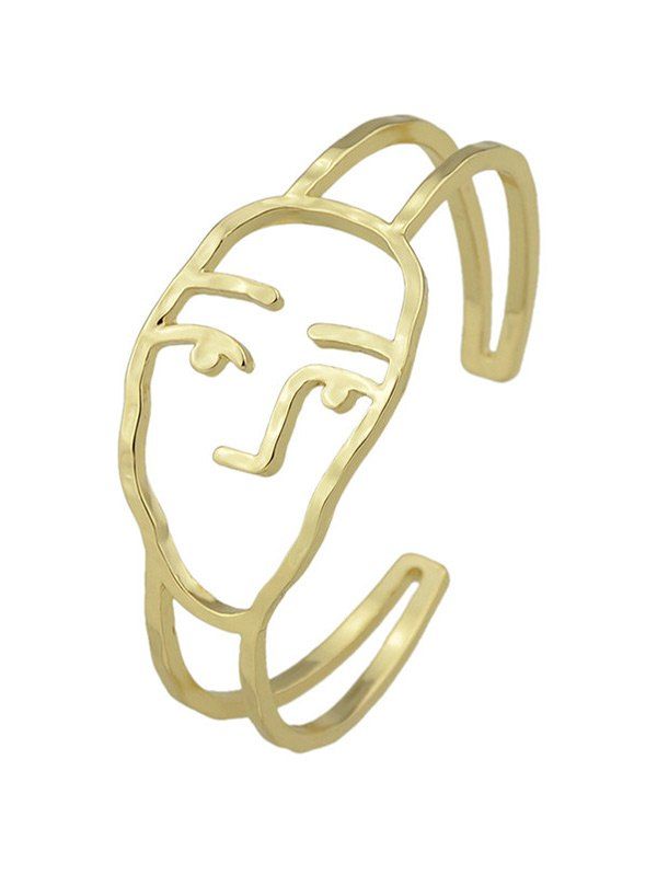 

Funny Alloy Face Cuff Bracelet, Golden