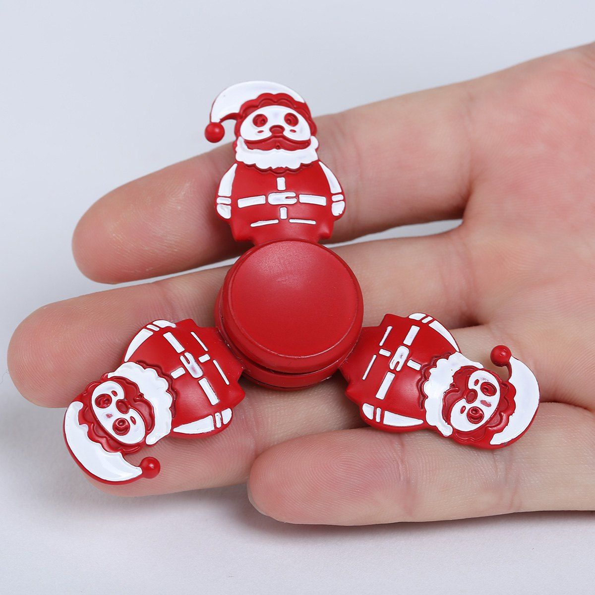 

Christmas Snowman Tri-bar Metal Fidget Spinner, Red